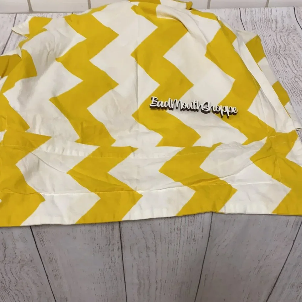 *Urban Outfitters Chevron Zig Zag Yellow Duvet Cover + Pillow Shams Full Queen